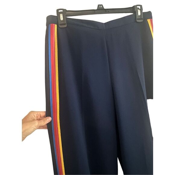 (SOLD) Trina Turk Wide Leg Fully Lined Hidden Zipper Side Stripe Pants - Size 6 - Picture 2 of 9